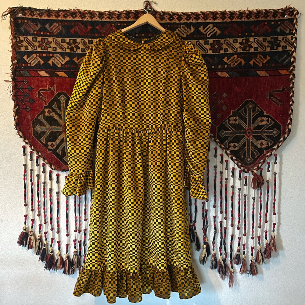 NWT Batsheva Velvet Checkered Midi Dress